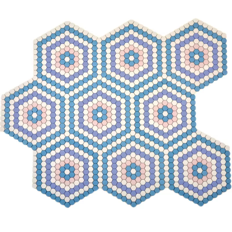 colourful pattern hexagon mosaic tile