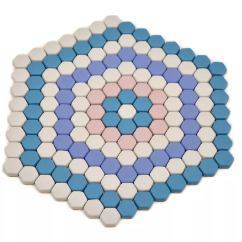 blue pink mosaic tile
