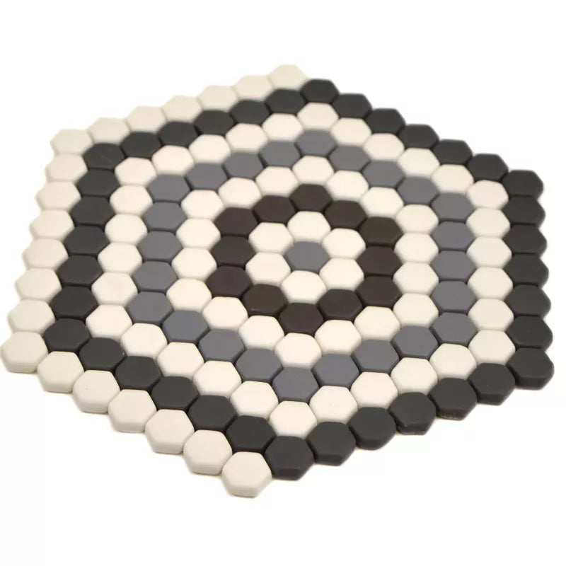 mixed hexagon mosaic tiles