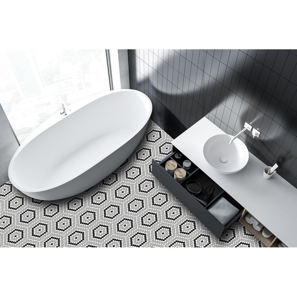 hexagon mosaic floor tile