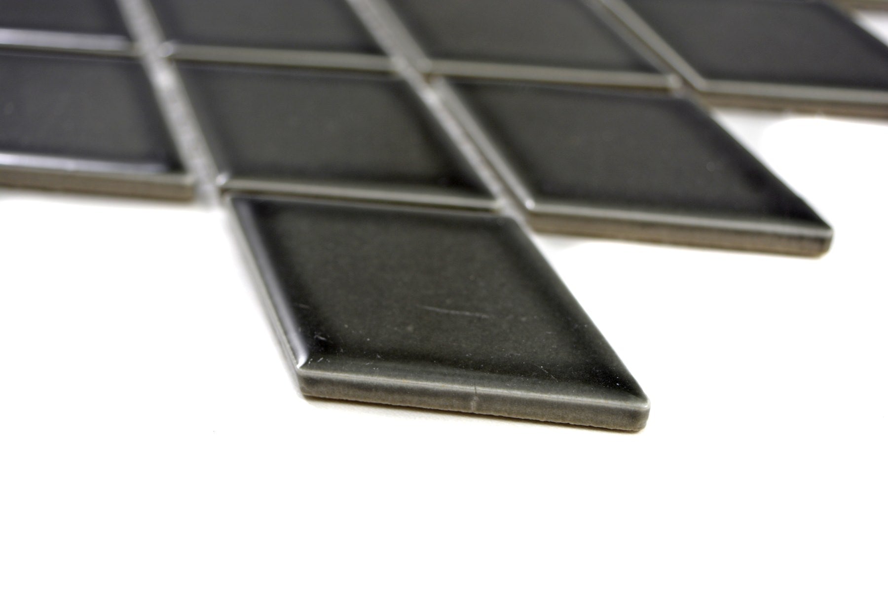 Rectangular Diamond Tiles Geometric Rhombus Black Diamond Mosaic Tile