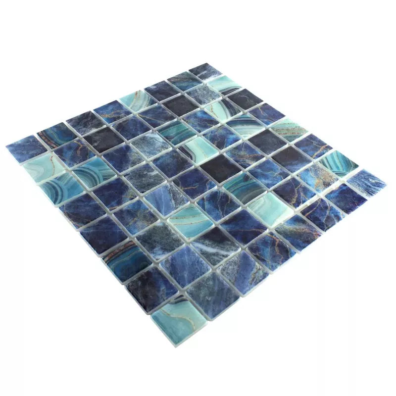 Blue glass Mosaic for swimming pools