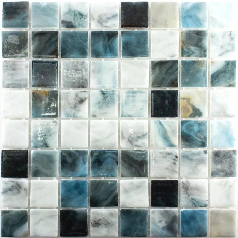 Glass Mosaic Swimming Pool | Grey Blue by Luxury Tiles London