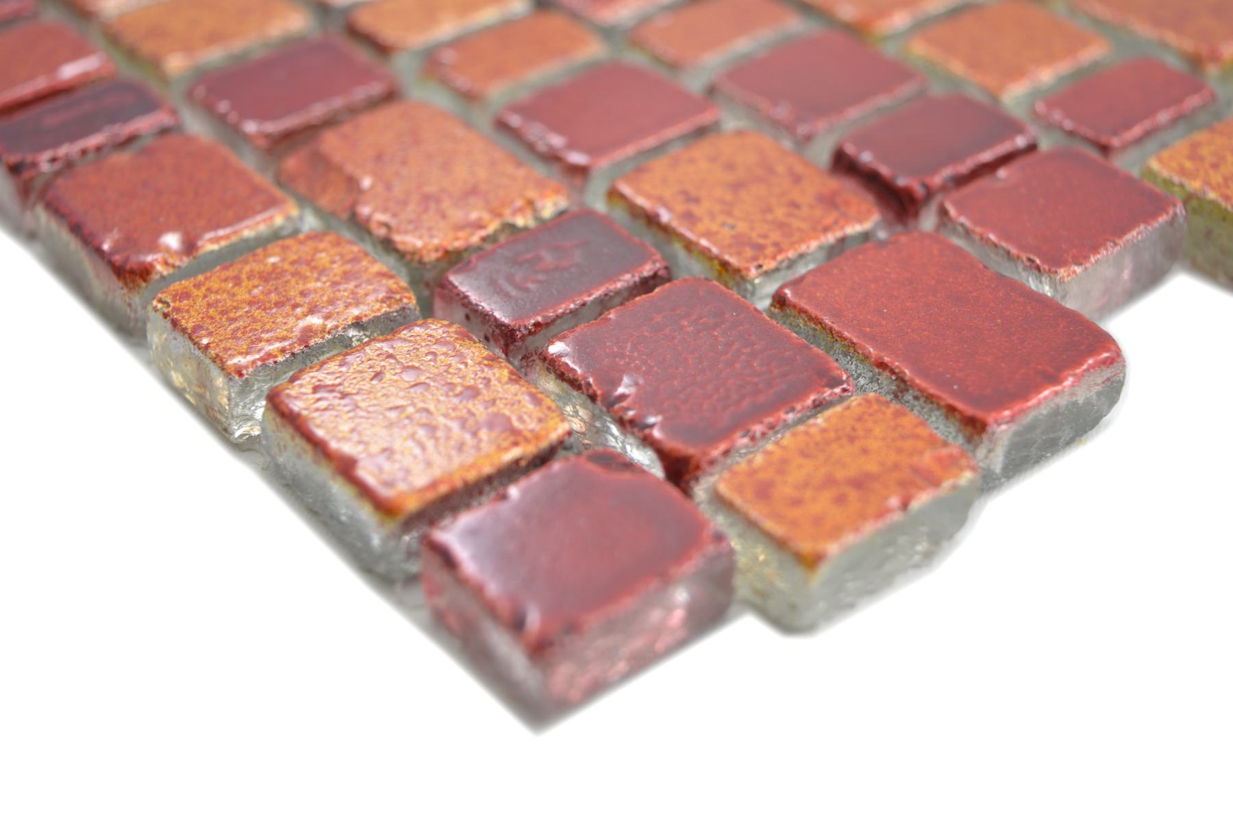 Red mix glass mosaic 