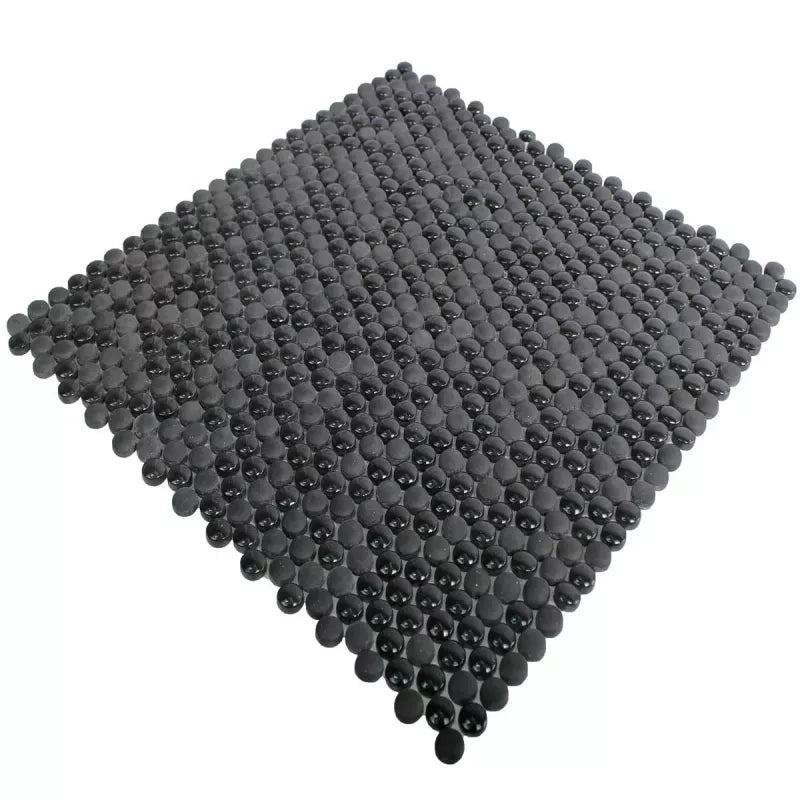 Glass Mosaic Tiles Bonbon Round Eco Black - Luxury Tiles UK