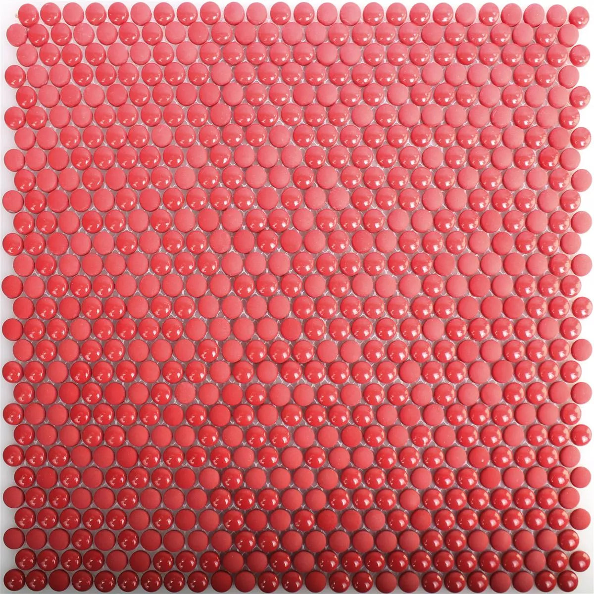 Glass Mosaic Tiles Bonbon Round Eco Red | Luxury Tiles UK