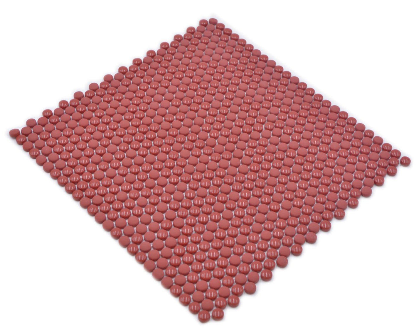 red penny glass mosaic tile 