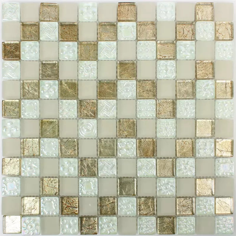 Gold Pearl Mosaic Glass - Luxury Tiles UK