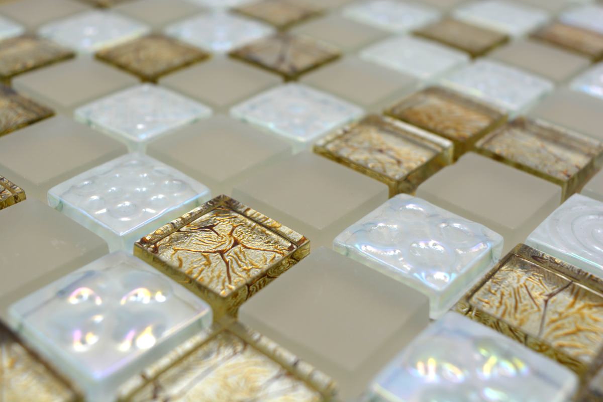gold beige glass mosaic 