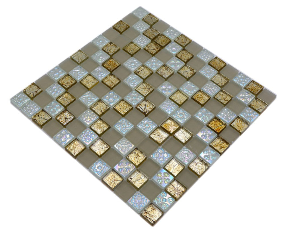 gold glass pearl mosaic 