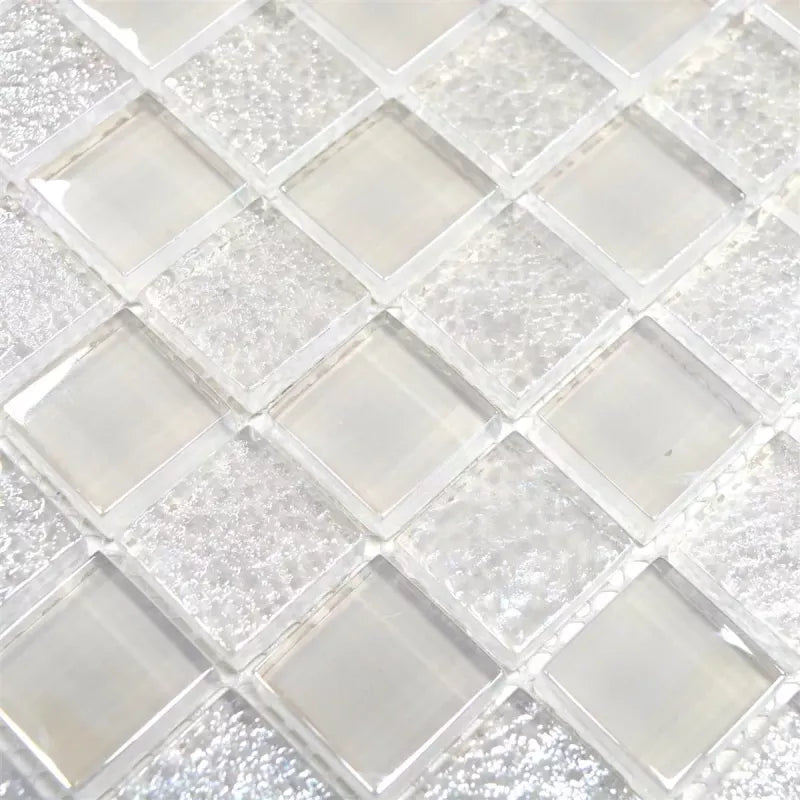 white crystal mosaic tile for walls and floors 