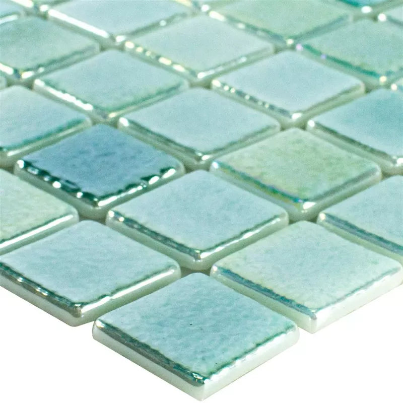 Green glass swimming pool pearly mosaic