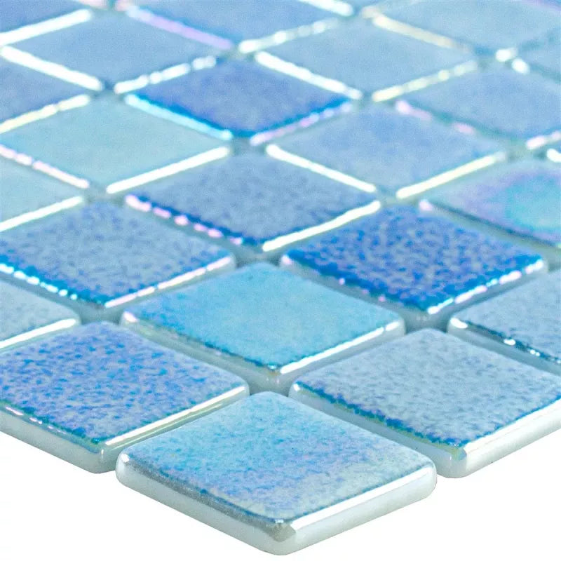 pool and spa blue glass mosaic by luxury tiles