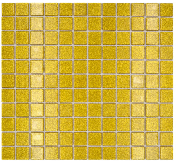 Gold Glitter Glass Mosaic Tile sheet