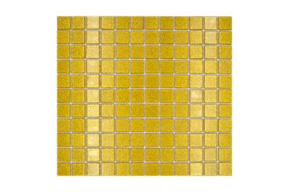 Gold Glitter Glass Mosaic Tile sheet