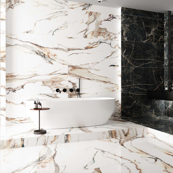 gold marble effect porcelain tile