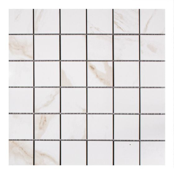 white marble effect mosaic 