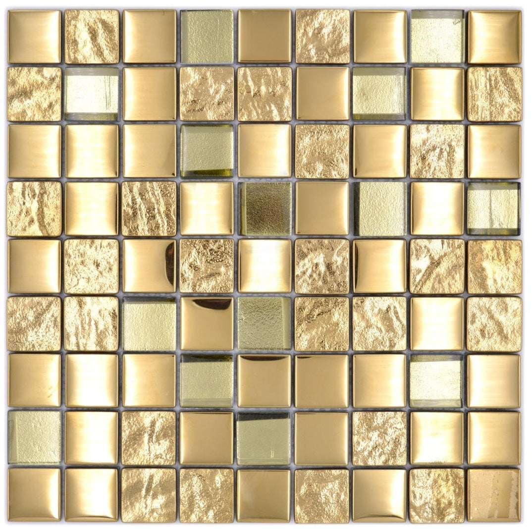 Gold glass mosaic tiles 300x300mm