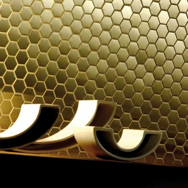 luxury gold hexagon mosaic kitchen wall tile