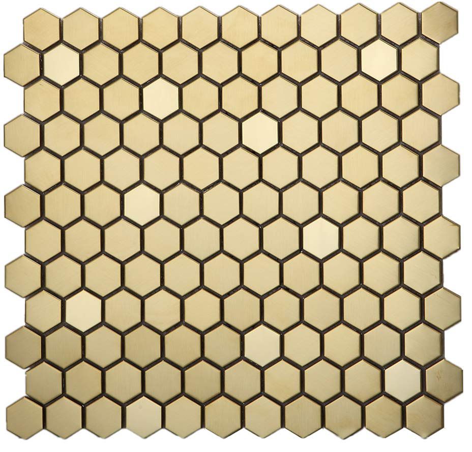Golden Honey Hive Hexagon Mosaic Tile - Luxury Tiles UK