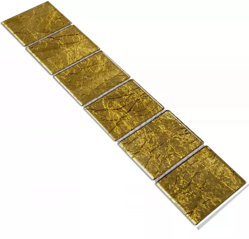 glass border tiles in gold 