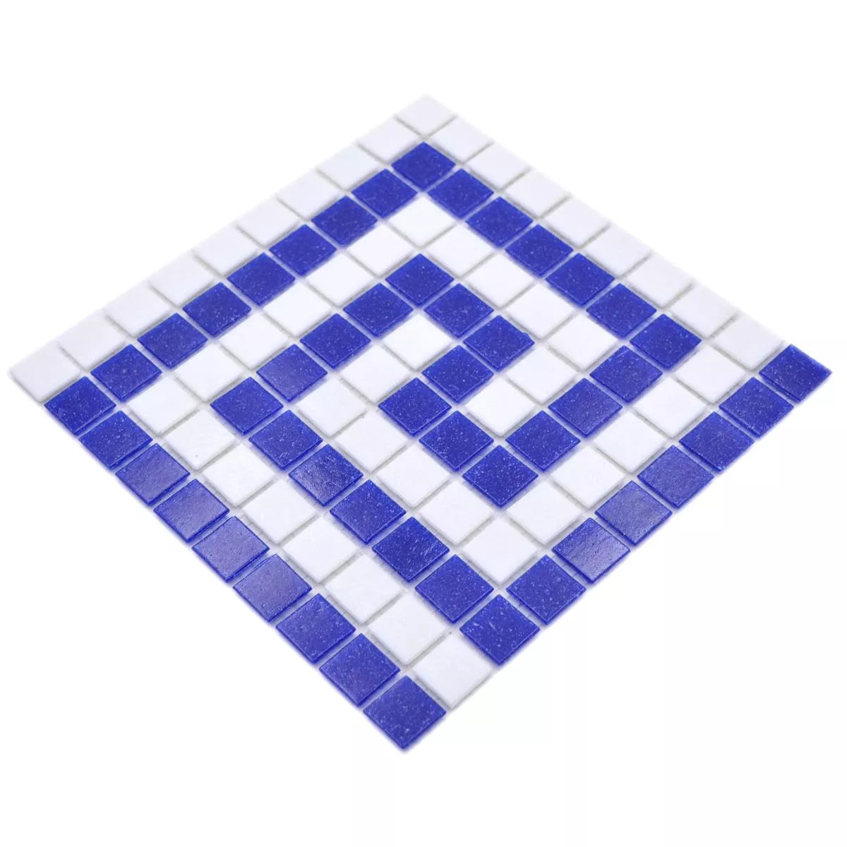 greek blue and white mosaic border tile