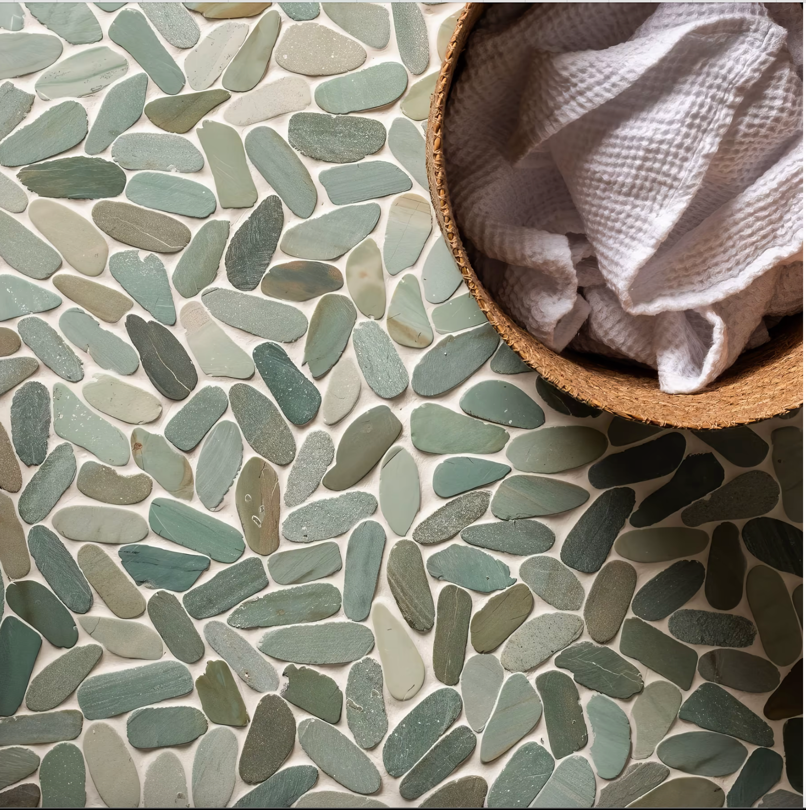 Green Pebble Mosaic Tile