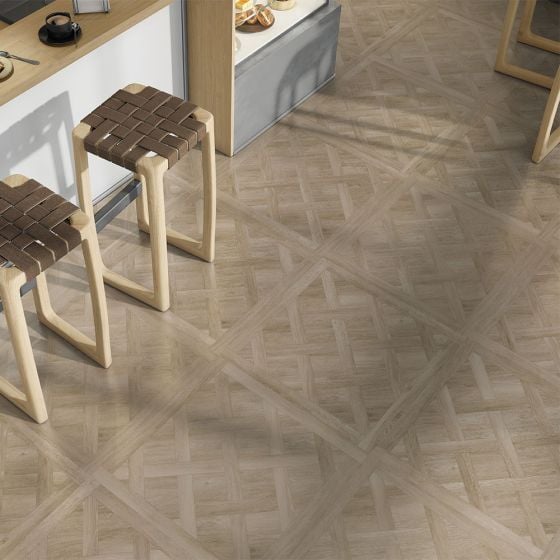 Parquet Oak Wood Effect Porcelain Floor Tile - 600mm x 600mm