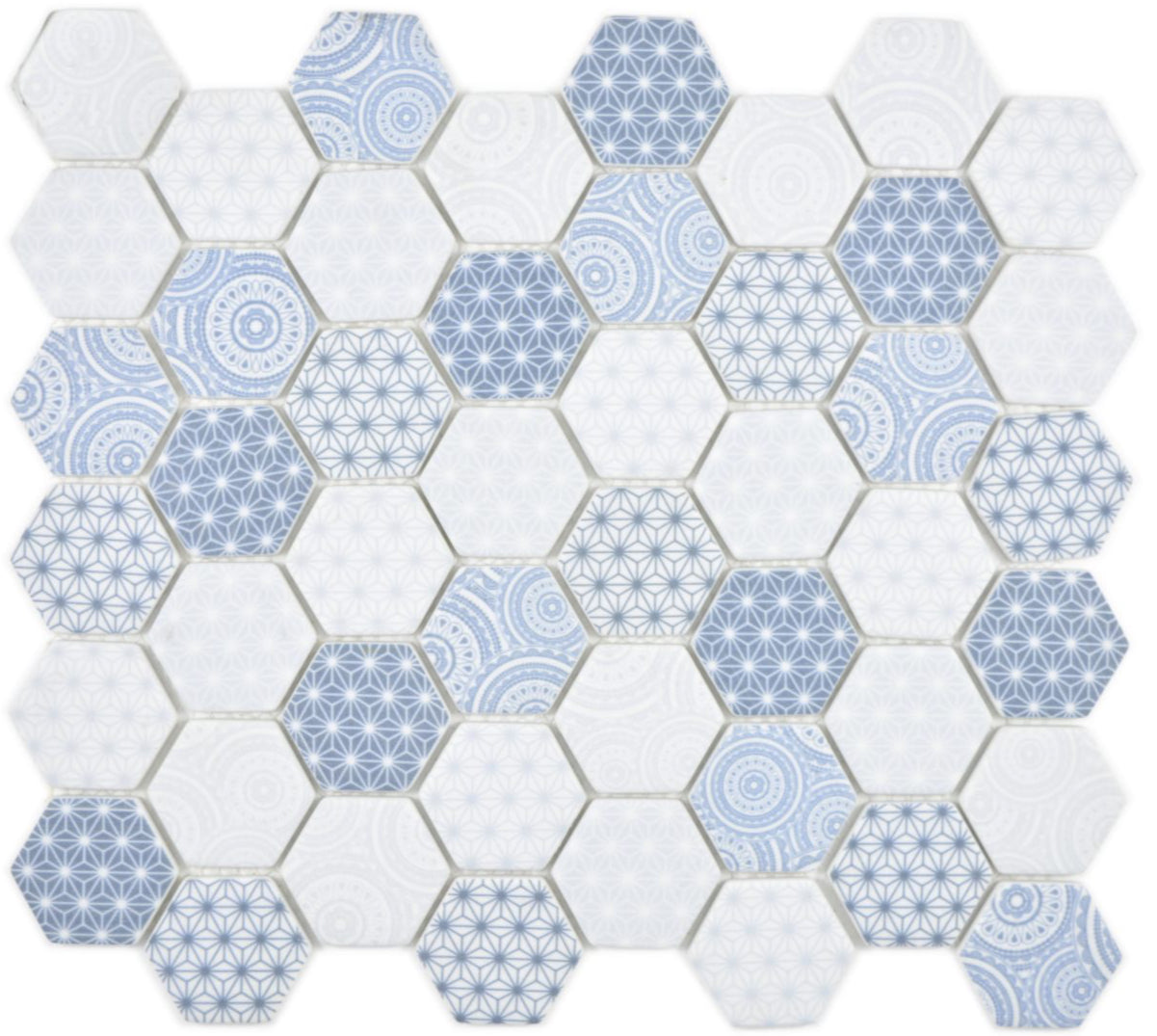 Hexagon Bloom Decor Mosaic Tile