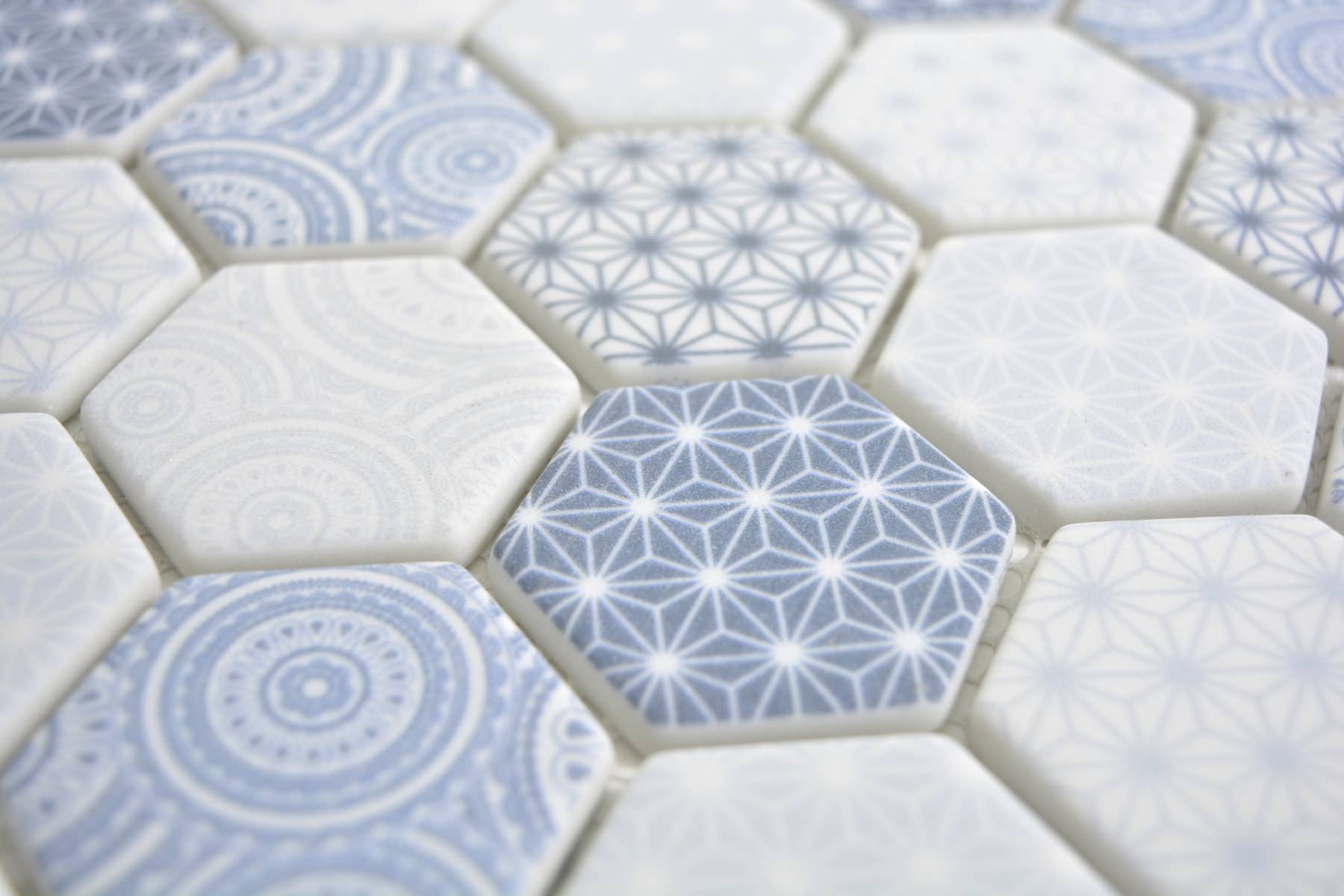 Hexagon Blue Mosaic Tile