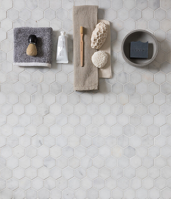 Ca Pietra Long Island Marble Hexagon Mosaic Tiles