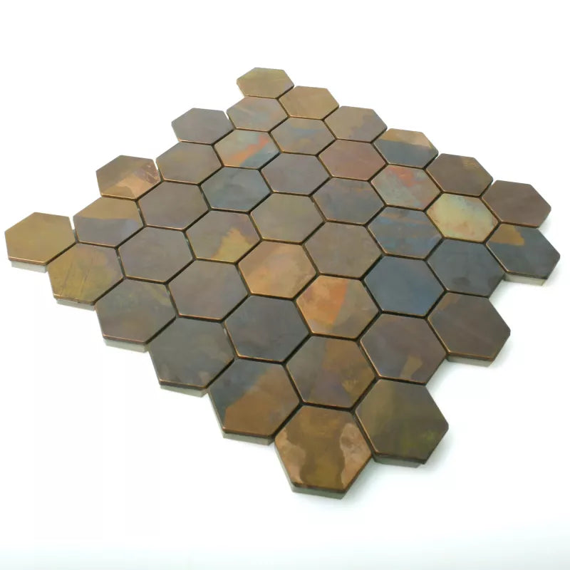 rust effect copper hex tile 