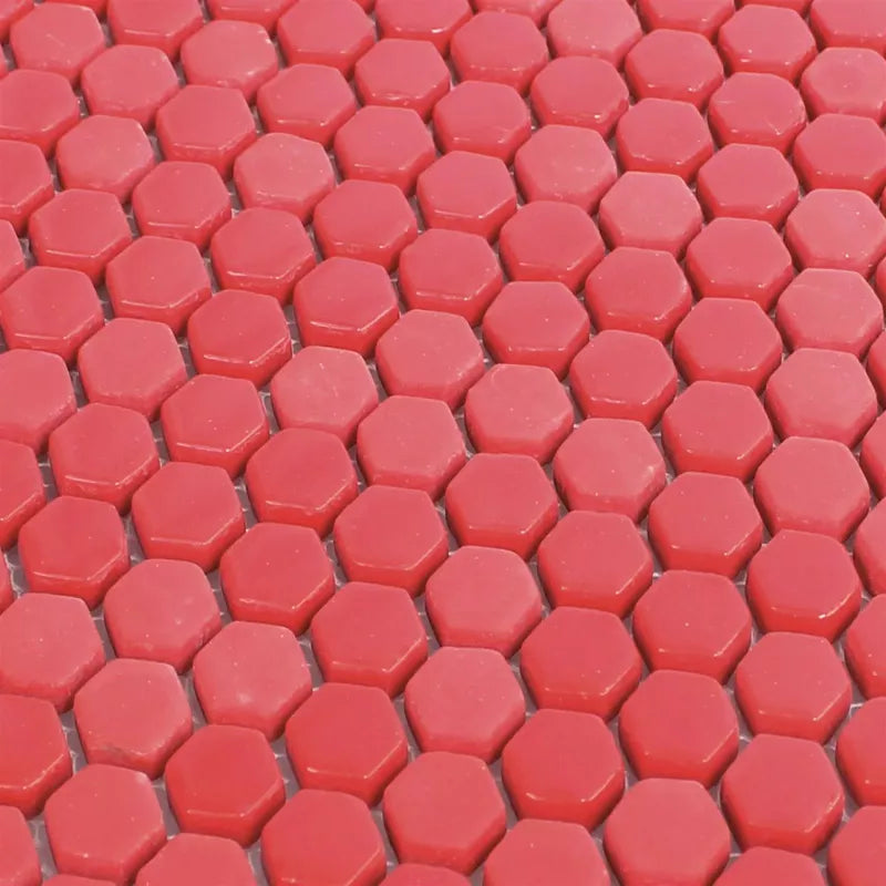 red hexagon wall tiles