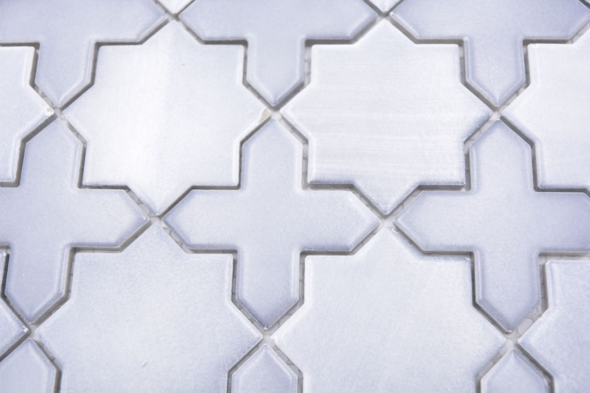 Ice White Moroccan Star & Cross Mosaic Tiles - Luxury Tiles UK