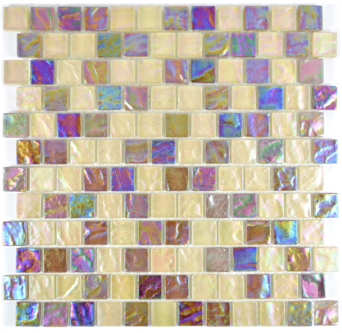 Iridescent Pearl Mix Glass Mosaic Tile