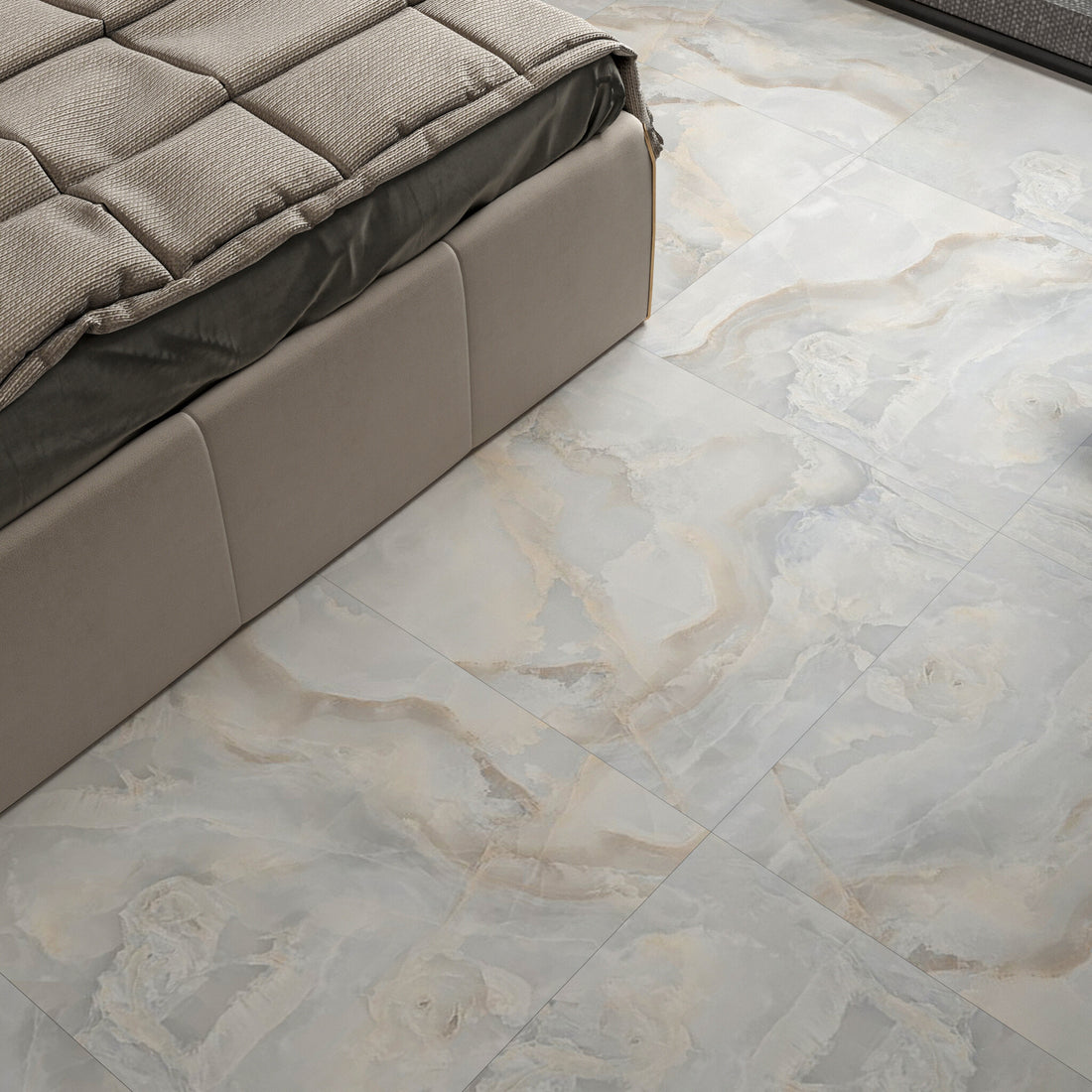 Ivory Onyx Grey Matt Wall and Floor Tile 600x600mm