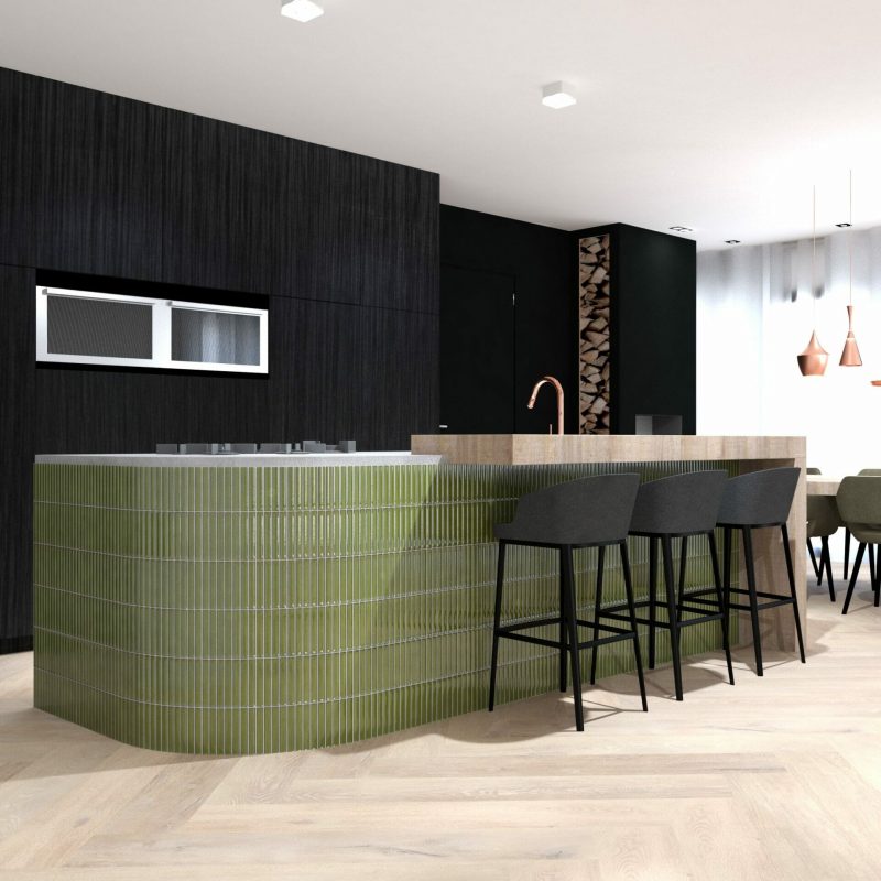 Pistachio Green KitKat Mosaic Tile 