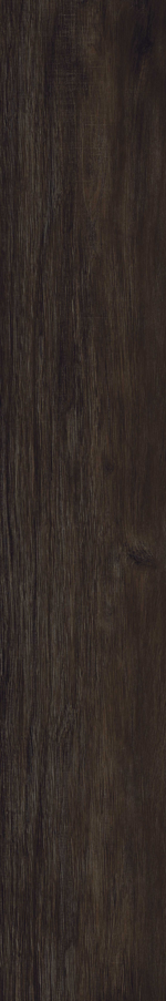 Wenge brown wood effect tile with fine linear grain and understated natural timber detailing, 20x120cm.