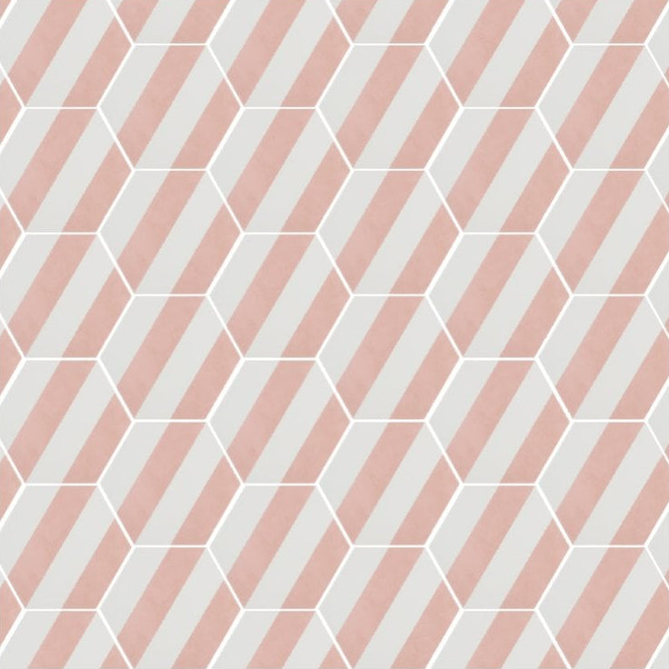 Pink pattern hexagon mosaic tile 