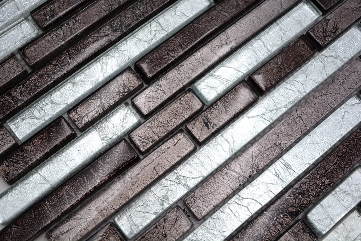 metallic black silver mosaic 