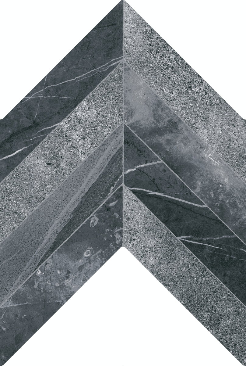 Dark mix finish natural chevron porcelain tiles 