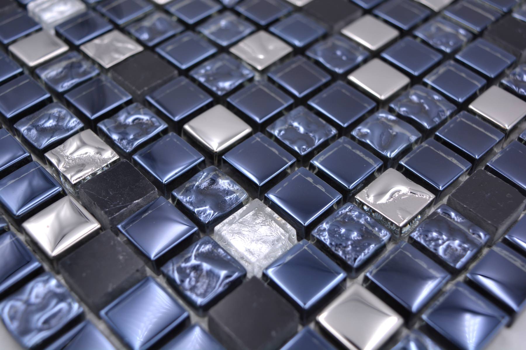 Mix Blue Mosaic Tiles - 15x15 mm