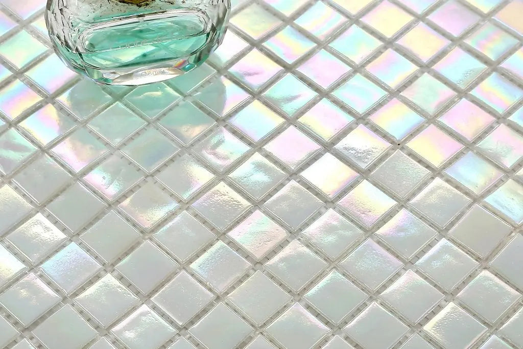 Lustre White Glass Mosaic Tile Luxury Tiles