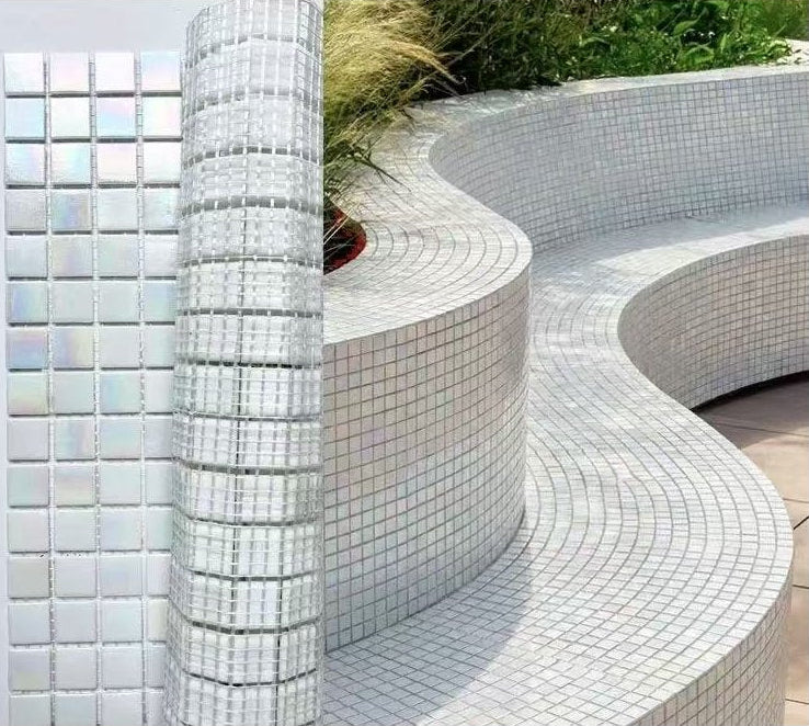 Lustre white outdoor bench decor