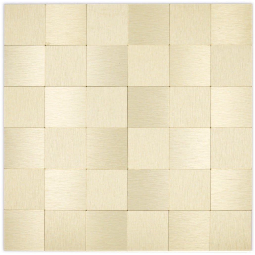 Lux Gold Square Metal Self-Adhesive Mosaic Tile