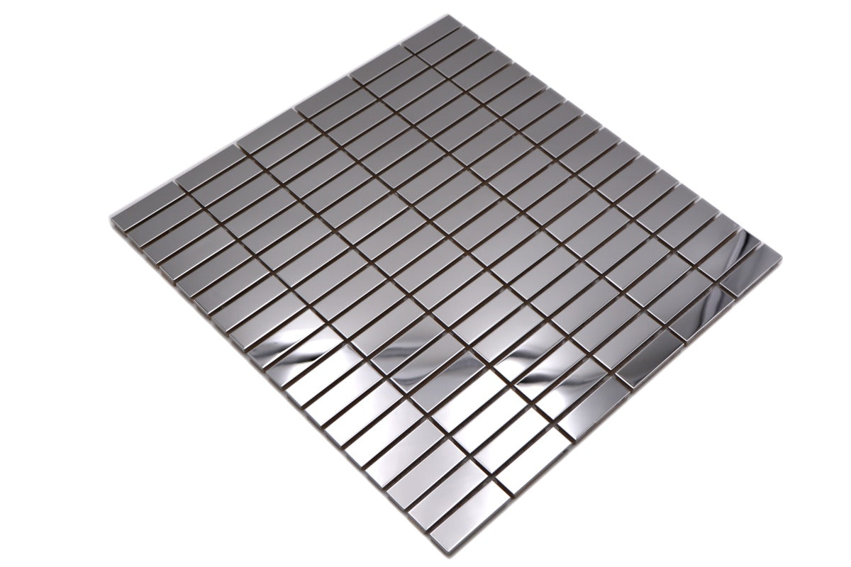 Lux Metallic Silver Kit Kat Mosaic Tile