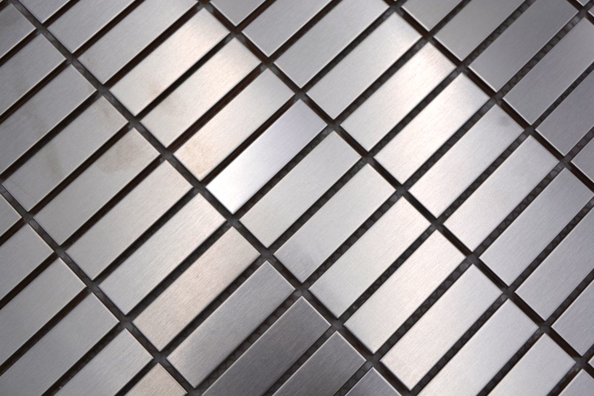 Lux Metallic Silver Kit Kat Mosaic Tile