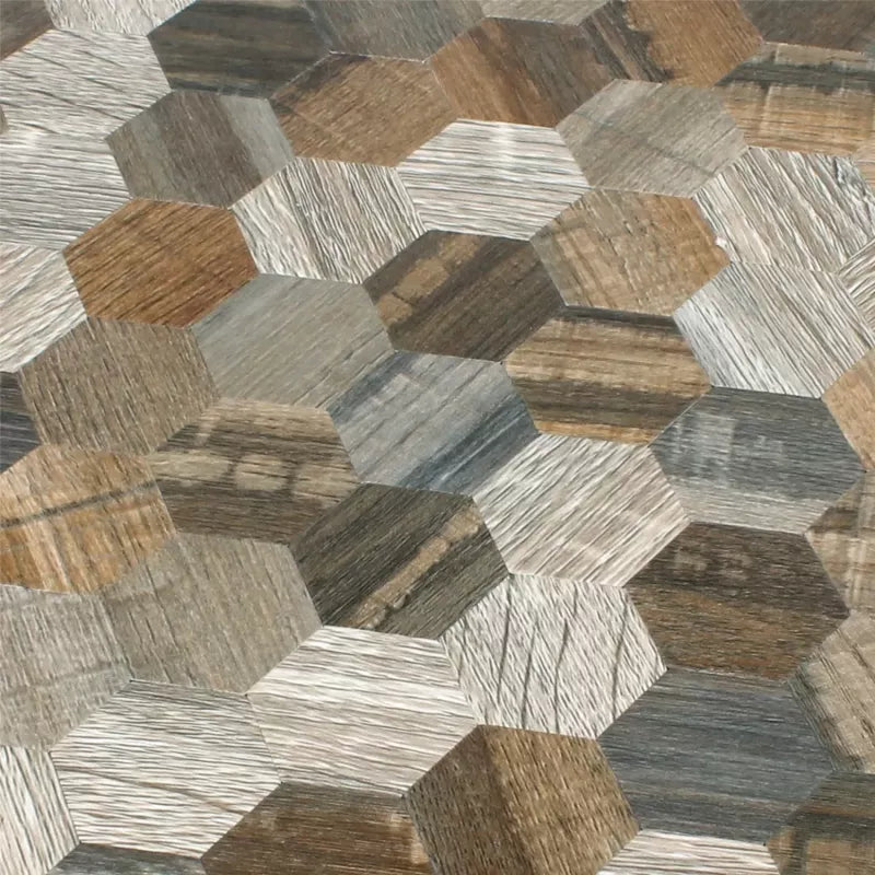 Close up Wood Hexagon Mosaic | Peel & Stick Mosaic Tile