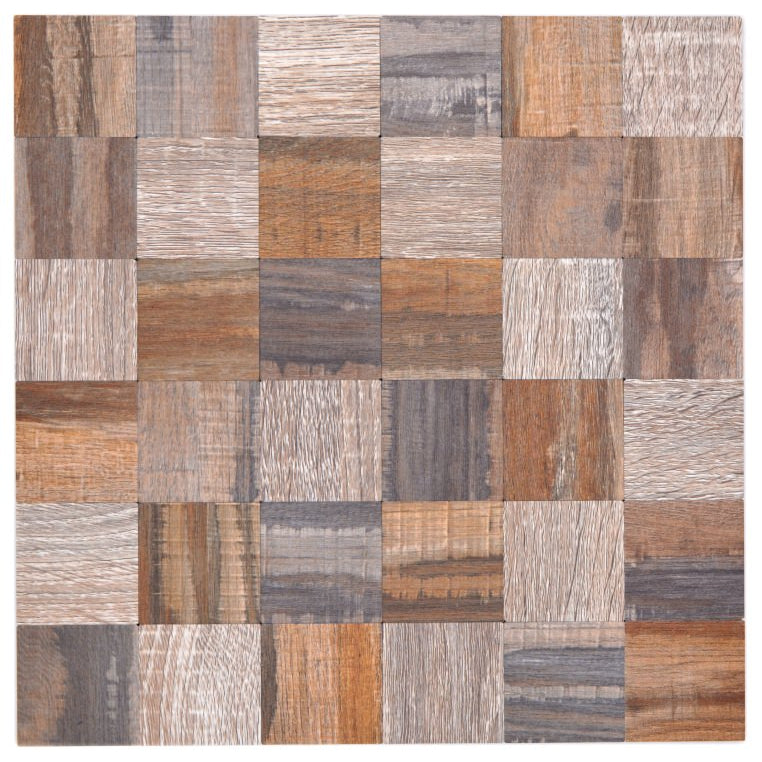 wood mix mosaic tile 