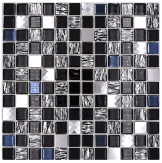 Black Mosaic Self Adhesive Tile